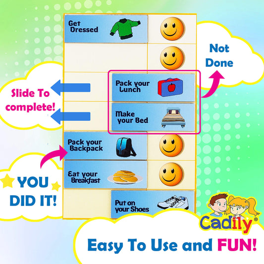 Cadily Magnetic Chore Chart for Kids – Visual Routine Board for Tiny Humans Who ‘Forget’ Everything