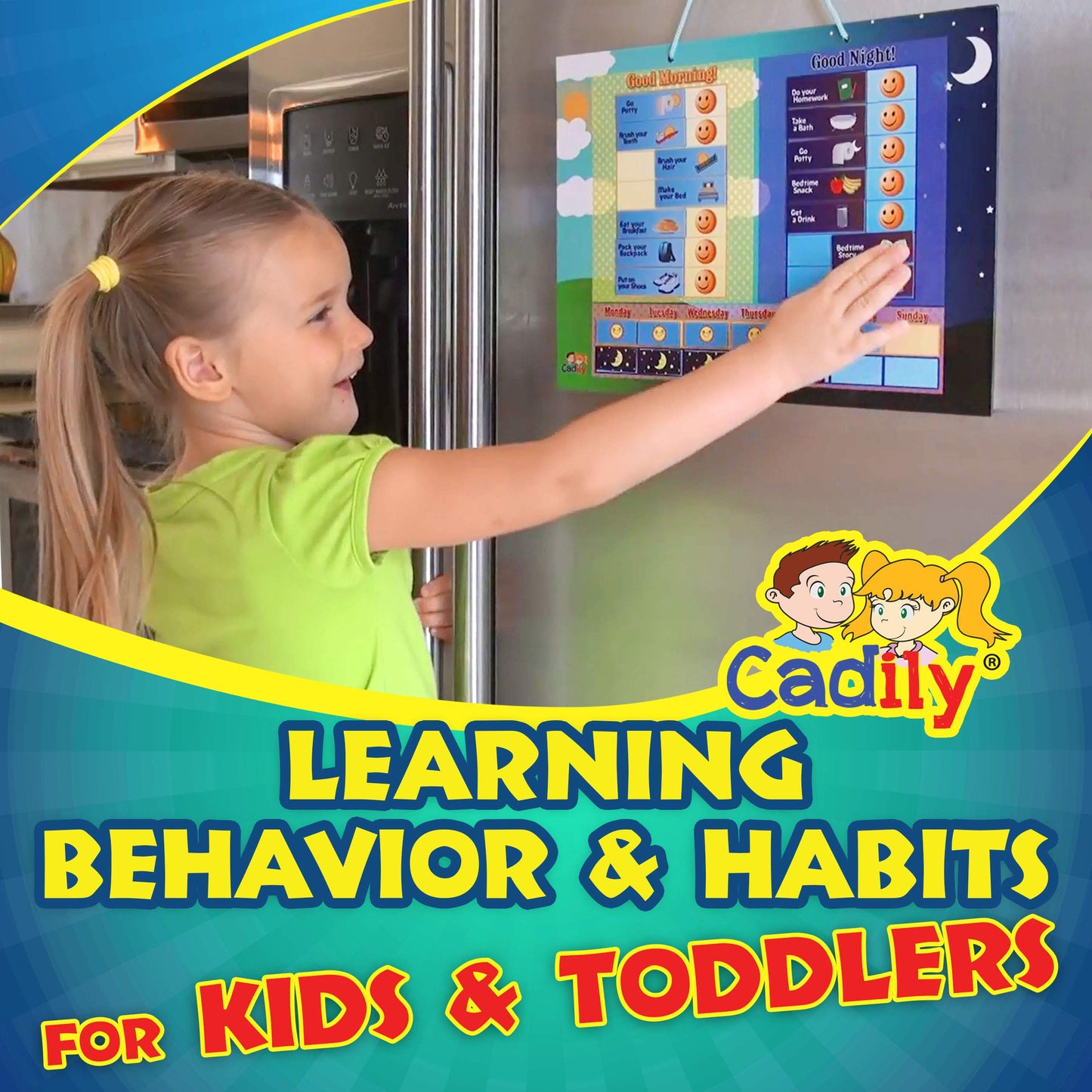 Cadily Magnetic Chore Chart for Kids – Visual Routine Board for Tiny Humans Who ‘Forget’ Everything