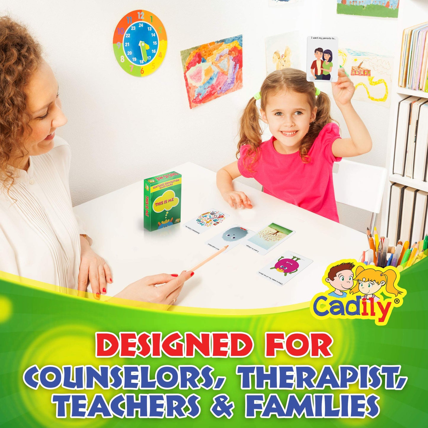 Cadily Conversation Cards for Kids – SEL Game, Social Skills Builder & Therapy Tool That Gets Them Talking (No Snacks Required)