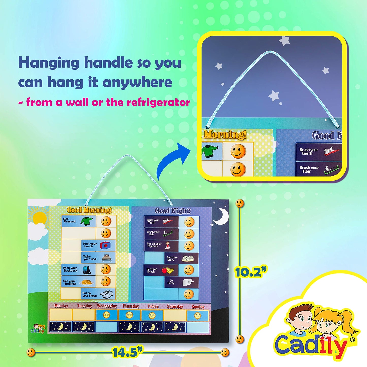 Cadily Magnetic Chore Chart for Kids – Visual Routine Board for Tiny Humans Who ‘Forget’ Everything